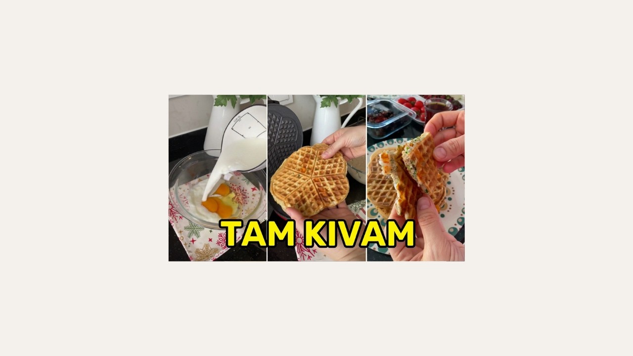BU WAFFLE TARİFİ HİÇ BİR YERDE YOK-OTLU PEYNİRLİ TUZLU WAFFLE-İSTER ...