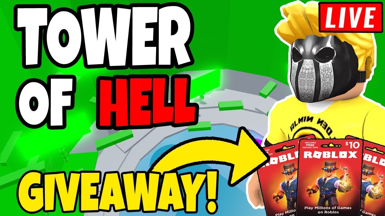 Tower Of Hell Robux Giveaway Youtube - wizard101 roblox free 75 robux