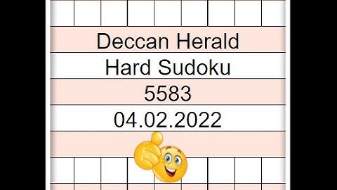 🔴How to solve Deccan Herald Hard Sudoku 5583 | Step by step Solution | 04.02.2022