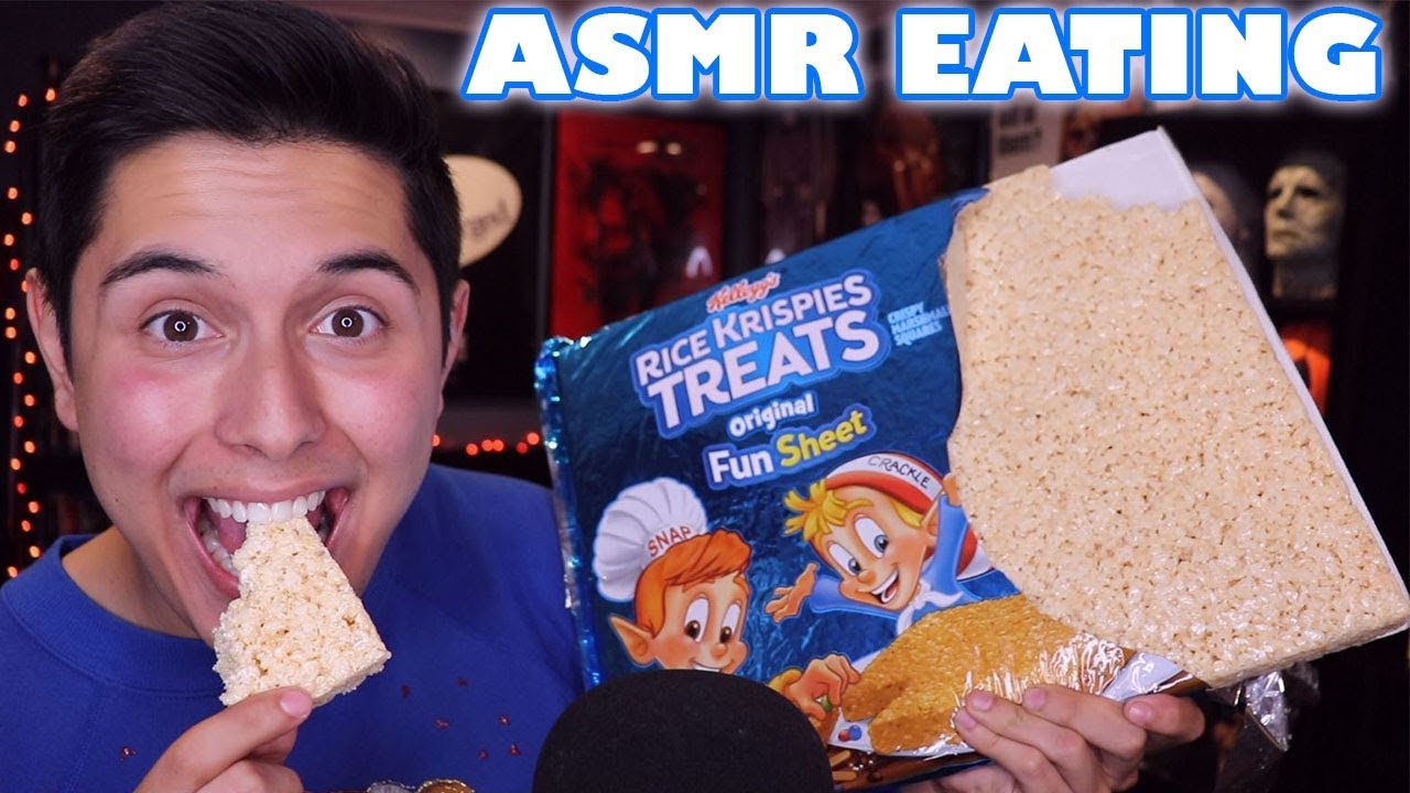 [ASMR] GIANT Rice Krispie Treat! (Crunchy Eating Sounds!) - YouTube