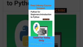 Phyton Programming Free Udemy Certificate Course coupon code valid for today only 😜 #shorts
