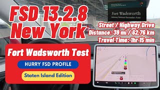 Tesla FSD Supervised v13.2.8 Fort Wadsworth Test | HURRY FSD Driving Profile screenshot 2