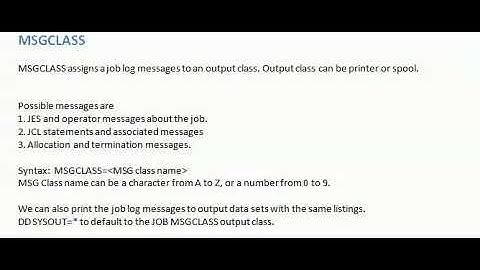 JCL parameters used in JOB statement part2