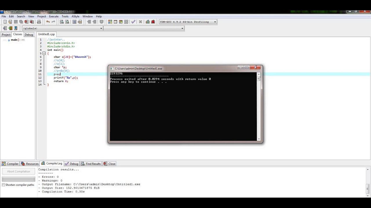 De-Reference operator and Base address of array in c language.
