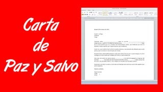 Como hacer una carta de paz y salvo