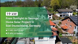 From Sunlight To Savings Home Solar Project In Germany 19Kw, 1Mid 25Ktl3-Xh, 3Apx 5.0 Battery