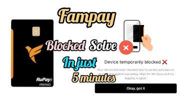 Fampay card blocked problem solve in just 5 minutes, it can work in atm & petrol pump