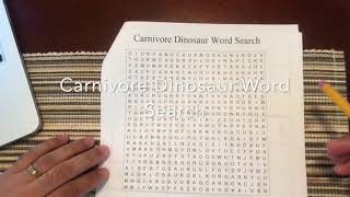 Monday's Dinosaur Week Crossword & Word Search