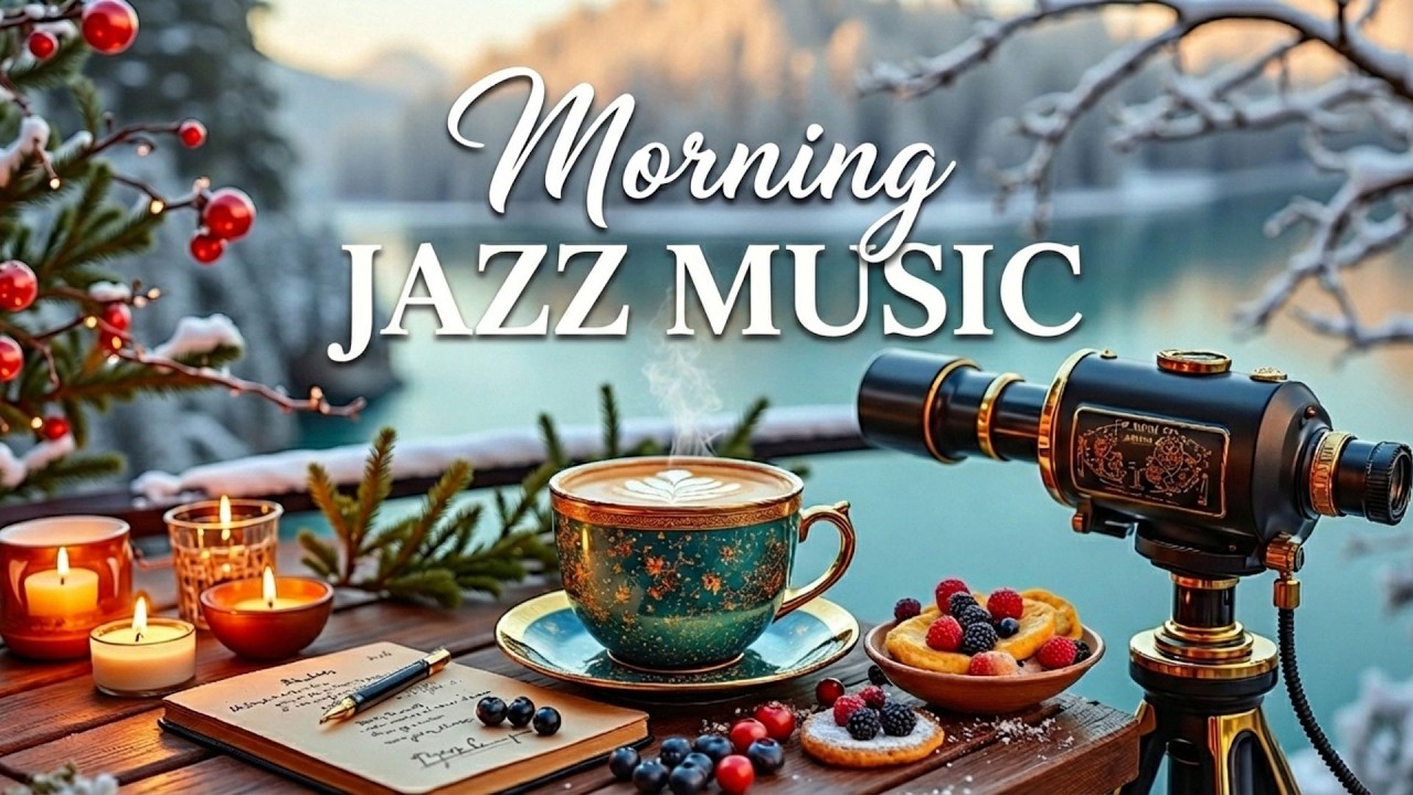 Morning Jazz Music ☕ Positive Winter Lake View Ambience for Good Mood - Happy Bossa Nova Jazz Music
