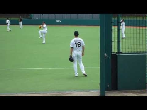 オリックス　岸田＆大引のキャッチボール　2012.9.8