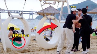 Sexy Underwear Prank! on the beach in Korea