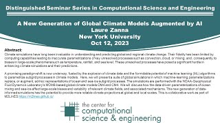 Distinguished Seminar in Computational Science and Engineering: Laure Zanna, 10/12/23