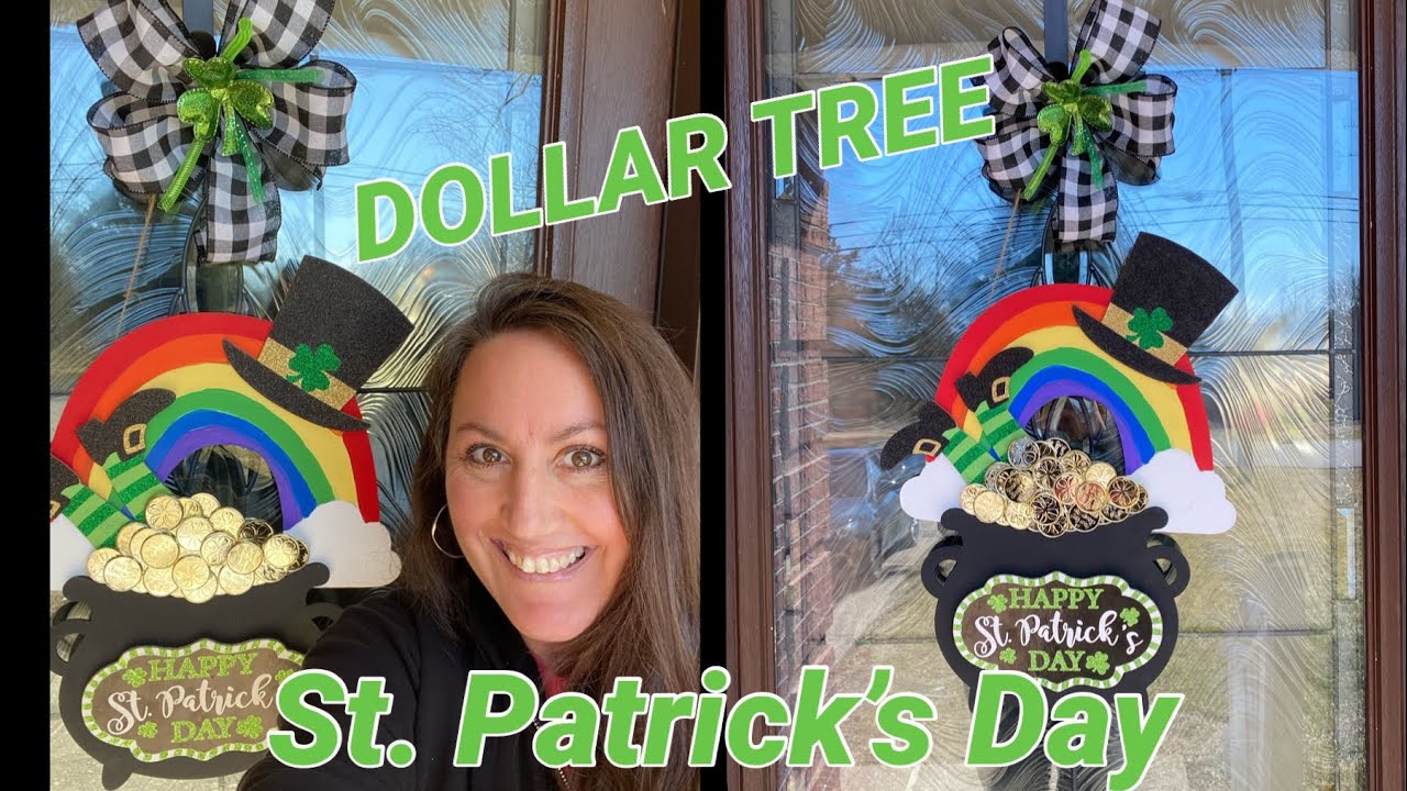 St. Patrick's Day Door Hanger 🍀🌈 DOLLAR TREE DIY 