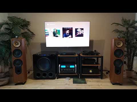 High end audio system listening Mcintosh MA7000, SVS PB 16 Ultra, Rega p6, Minidsp SHD, B&W 803