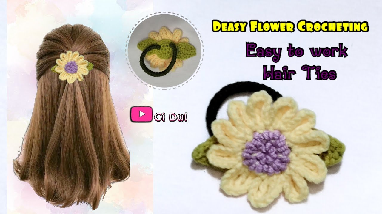 Daisy Flower Crocheting I Crochet Flower Hair Ties Cute and Easy ...