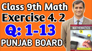 Exercise 4.2 Q:1-13 9th Class Math Class 9 Math Unit 4-Exercise 4.2 Exercise 4.2- Algebraic Formula