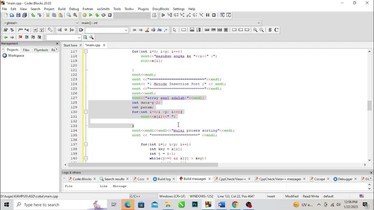 Penjelasan Program Gabungan Bubble Sort,Insertion Sort,Selection Sort ...