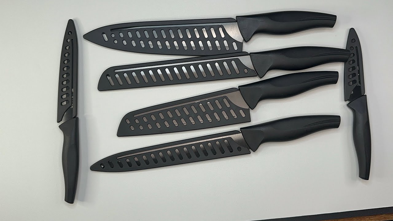 Wanbasion Black Stainless Steel Knife Set, Sharp Kitchen Knife Set  Professional, Kitchen Knife Set Dishwasher Safe with Covers for Cooking