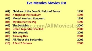Eva Mendes Movies List