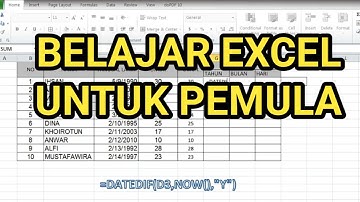 BELAJAR MS EXCEL UNTUK PEMULA