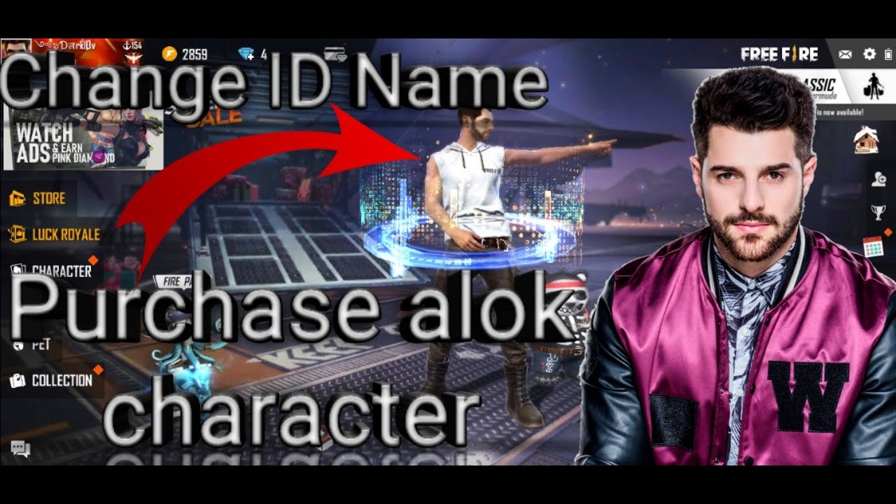 Purches Free Fire Alok character Change ID Name/Amrit ...