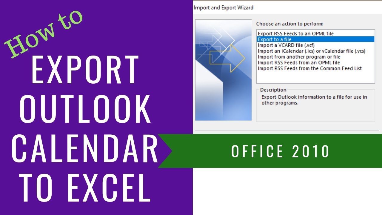 How to export Outlook calendar to Excel YouTube