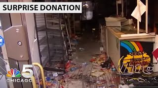 Surprise Donation For Convenience Store Owner Victimized Twice by Looting | NBC Chicago