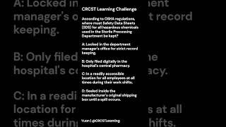 Ch22 Q1: Where MUST Safety Data Sheets (SDS) be kept? ⚠️ #CRCST