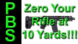 Zero AR15 pistol for 50m from 10 yards technique results