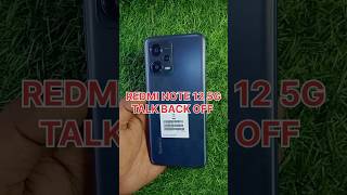 How To Off Talkback From Redmi Note 12 5G Mobile Se Double Tab Screen Off Kaise Kare