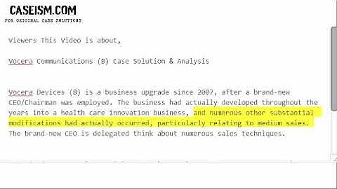 Vocera Communications (B) Case Solution & Analysis- Caseism.com