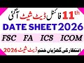 11th Class Final Exam Date Sheet 2026 Announced 1st Year Date Sheet 2026 All Boards