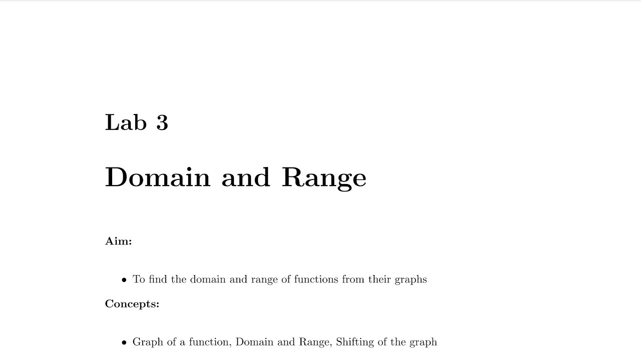 LAB 3 - Domain and Range - YouTube