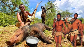 Discover Hadzabe Monster Pig Hunt and Primitive Cooking