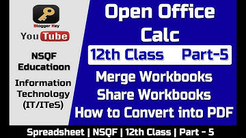 How to Merge WorkBooks | Share a Workbook | Convert to PDF | 12th Class | Spreadsheet | Part-4 Hindi