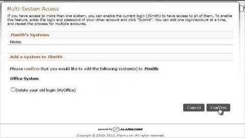 Alarm.com- Managing and Adding Multiple System Access