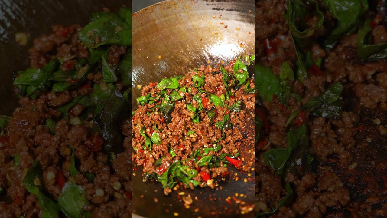 ผัดกะเพราเนื้อสับ #กุ๊กขี้เมา #กะเพรา #กะเพราเนื้อ #อย่าแผ่ว #beef