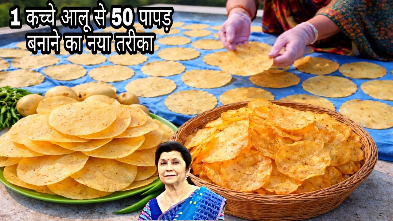 न आलू उबालना न ग्रेट करना न बेलना न 30 मिनट पकाना/आलू पापड़ बनाने का ये तरीका देख कर आप चौंक जायेंगे