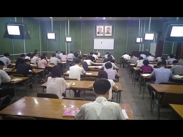 North Korea Peoples Study House learning English class=
