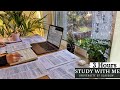 3 HOUR STUDY WITH ME | Background noise, Rain Sounds, 10-min break, No Music