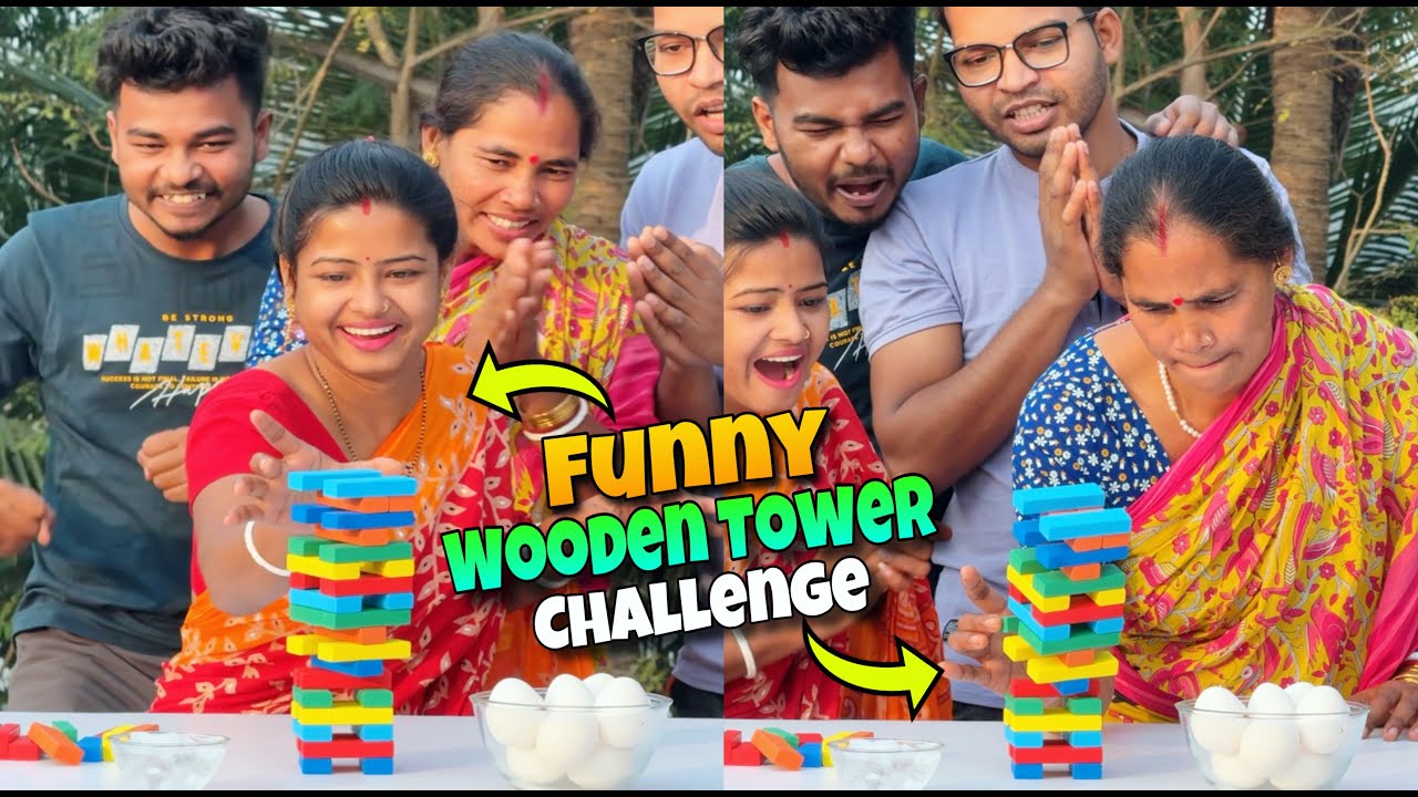 Most Funniest Wooden Tower Game Challenge With Family