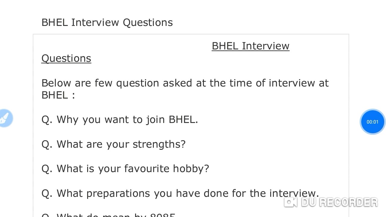BHEL INTERVIEW QUESTIONS