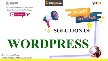 DSTP 2.0 Batch 03 WordPress Quiz 1 Solution 2022 | wordpress quiz 1