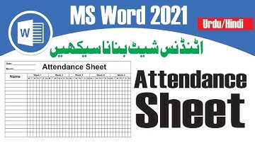 How to create Attendance Sheet in MS Word | Create Printable Attendance sheet in MS Word Very Easy