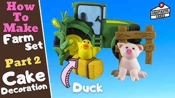 Duck Cake Topper - Farm Set (Part  2) Farm Cake Tutorial - Cake Decorating Video by Caketastic Cakes
