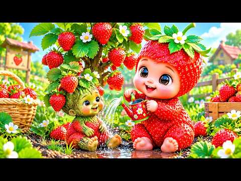 Strawberry Baby’s Magical Garden Adventure! 🍓👶💦 | Cute AI Animation