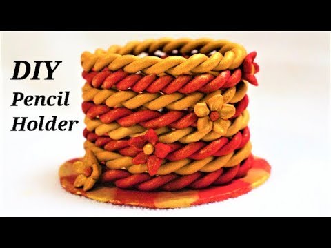 DIY | How Easy To Make Polymer Clay Pencil Holder | Polymer Clay Crafts ...