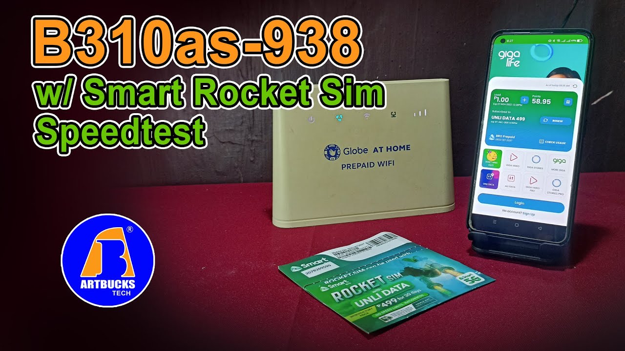 Smart Rocket Sim with B310as-938 Speed Test [Tagalog] - YouTube