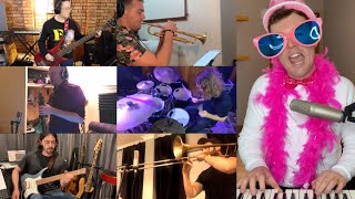 Medley of Elton John hits performed together at home with LIVE band