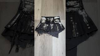 Thriftflip skinny jeans into alt asymmetrical pleated skirt upcycle sewing idea inspo tutorial
